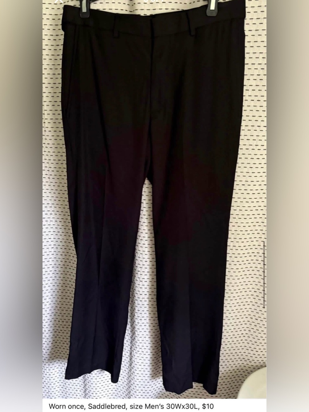 Men’s size 30Wx30L Saddlebred Black Dress Pants